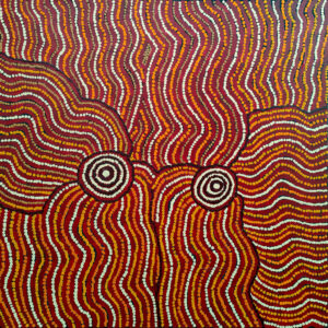 The boy who turned into wind (pirriya) at Walu rockhole - Painting - Maimie Nginytja Butler