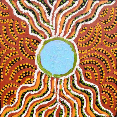 Walu - the name of an important rock hole - Painting - Ethel (Narelle) Kanpatja Holland